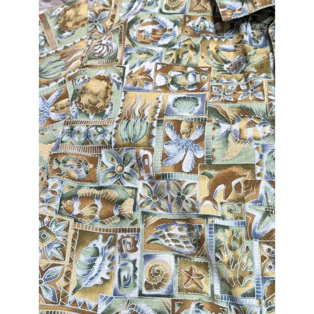 Vintage 90s Toucan Dance Hawaiian Button Shirt Mens Size Medium Colorful Outdoor
